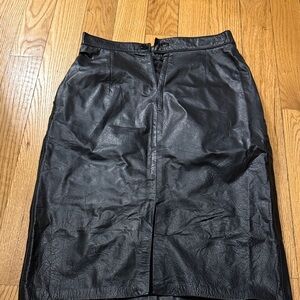 Marvin Richards Black Leather Pencil Skirt